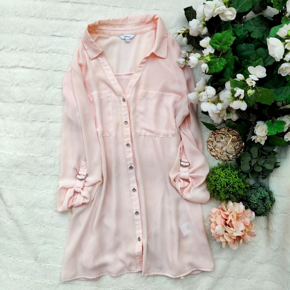 Reitmans Sheer chiffon button-down dress shirt - Picture 1 of 2